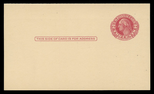 U.S. Scott # UY 13 Type 2, 1951 2c George/Martha Washington - Mint Message-Reply Card - FOLDED (See Warranty)