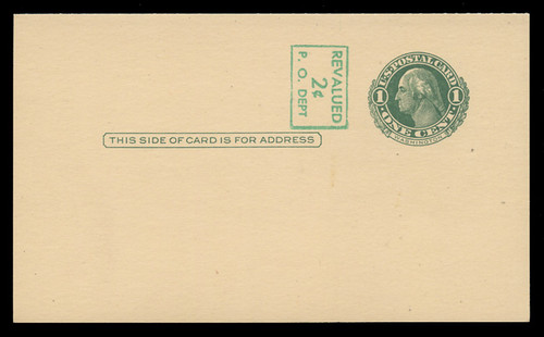 U.S. Scott # UY 14a/UPSS #MR23-2, 1952 2c on 1c Washington (Green) - Mint Message-Reply Card - FOLDED (See Warranty)