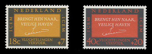 NETHERLANDS Scott # B 407-8, 1966 Intergovt. Comm. for European Migration (Set of 2)