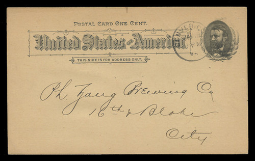 U.S. Scott # UX  10T2, 1891 1c Ulysses S. Grant, black on buff, Type II - Used Postal Card (See Warranty)