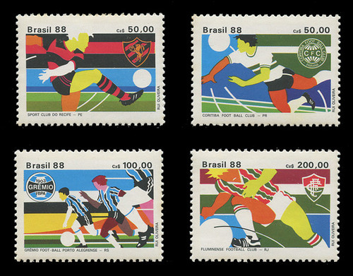 BRAZIL Scott # 2146-9, 1988 Brazilian Soccer Clubs (Set of 4)