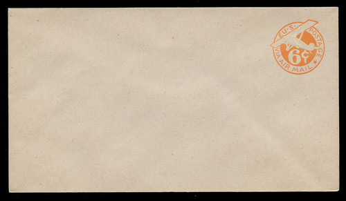 U.S. Scott # UC  3N/13, UPSS #AM15/39 1944 6c Orange Plane, "6" = 6 1/2 mm, No Border  - Mint (See Warranty)