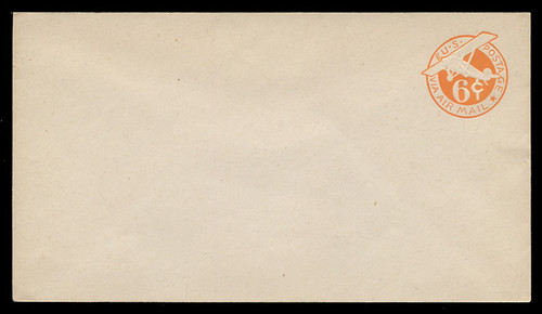 U.S. Scott # UC  5N/13, UPSS #AM22/41 1944 6c Orange Plane, "6" = 5 1/2 mm, No Border  - Mint (See Warranty)