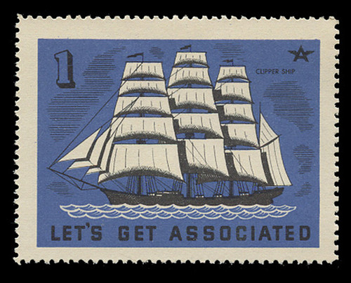 Associated Oil Company Poster Stamps of 1938-9 - #  1, The "Flying Cloud"