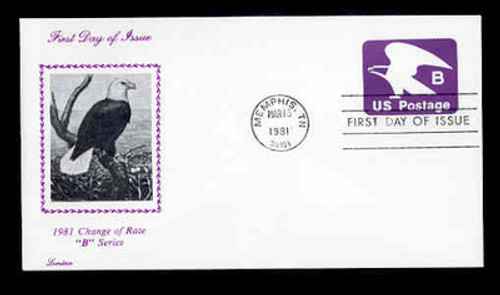 U.S. Scott #U592 (18c) "B" Eagle Envelope First Day Cover.  Lorstan  cachet.
