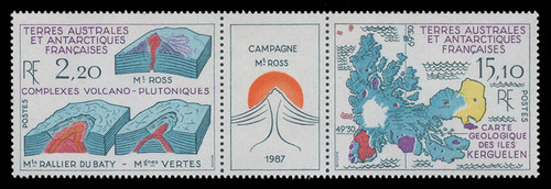 FSAT Scott # 141a, 1988 Mt. Ross Campaign (140-1 Pair + Label)