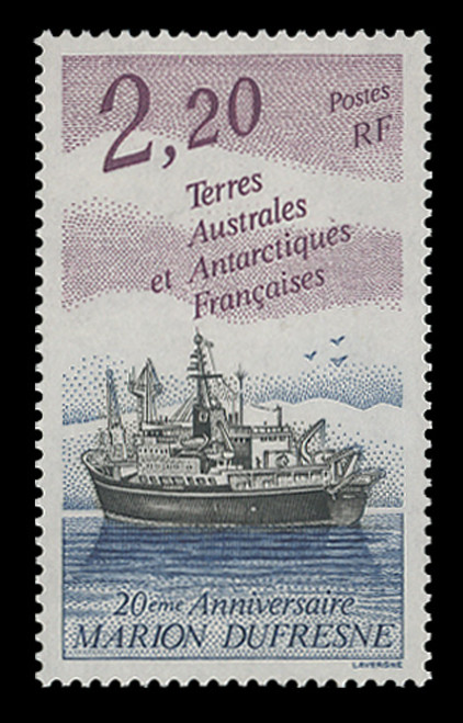 FSAT Scott # 184, 1993 Research Ship, Marion Dufresne - 20th Anniv.