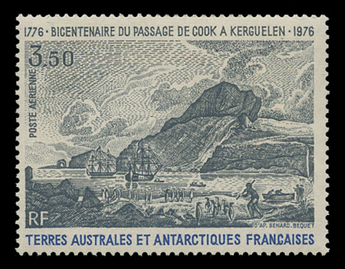 FSAT Scott # C  46, 1976 Bicentennial of Capt. Cook's Voyage - Kerguelen Island