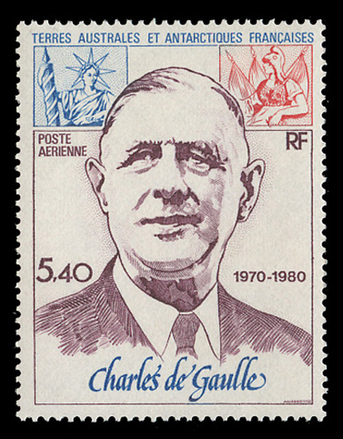 FSAT Scott # C  60, 1980 Charles de Gaulle, 10th Anniversary of Death