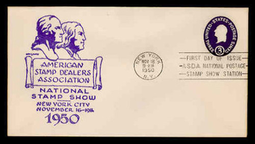 U.S. Scott #U534 3c George Washington Envelope First Day Cover.  Day Lowry Aristocrat cachet.  Rubber Stamp.