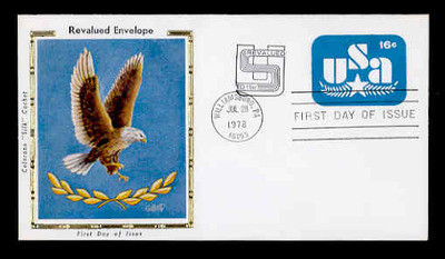 U.S. Scott #U586 15c on 16c U.S.A. & Star Envelope First Day Cover.  Colorano cachet.