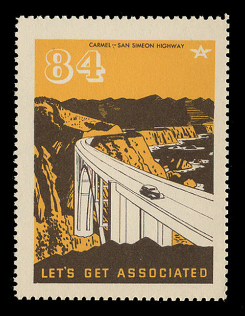 Associated Oil Company Poster Stamps of 1938-9 - # 84, Carmel - San Simeon Highway