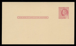 USA Scott # UX  38, 1951 2c Franklin, Plate Flaw 4 (Part of Design Missing) - Mint Postal Card (See Warranty)