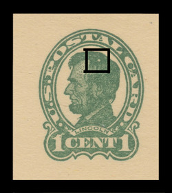 USA Scott # UX  40/UPSS #S58-1 Head 3, 2c Re-Value of 1c Lincoln (UX28), Small Clear area on the side of Lincoln's head - Mint Postal Card (See Warranty)