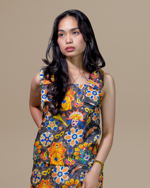 Masskara Square Neck Loose Tank Top