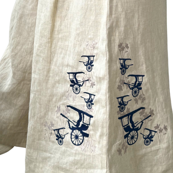 Sampaguita-Caleza Embroidery on Gray Linen Coords