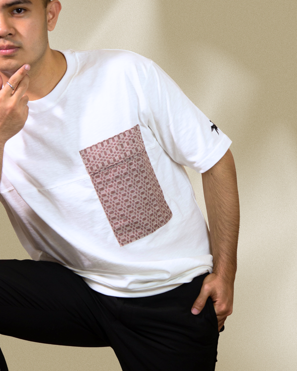Manigo Compact Cotton with Woven Pocket T-Shirt