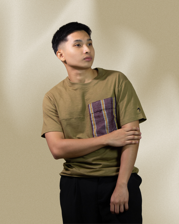 Manigo Compact Cotton with Woven Pocket T-Shirt