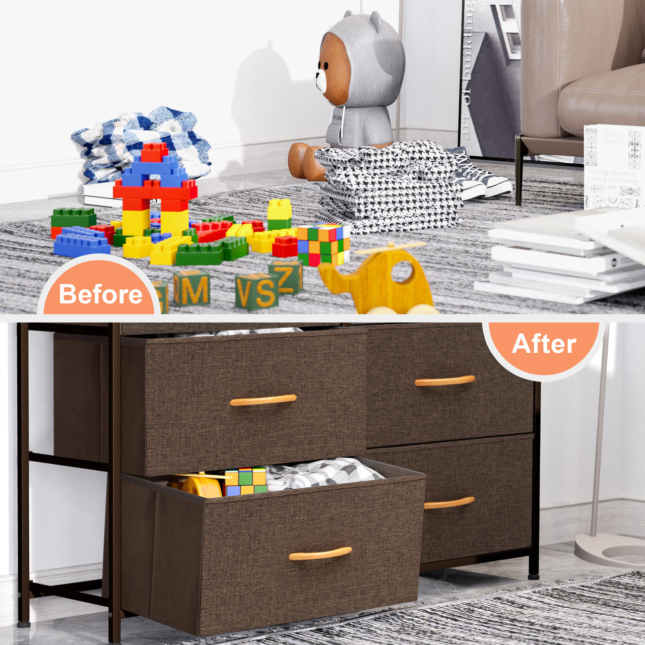 Crestlive Products 5-Drawers Storage Drawers with Wood Shelf Handle at the  best price of 69.99