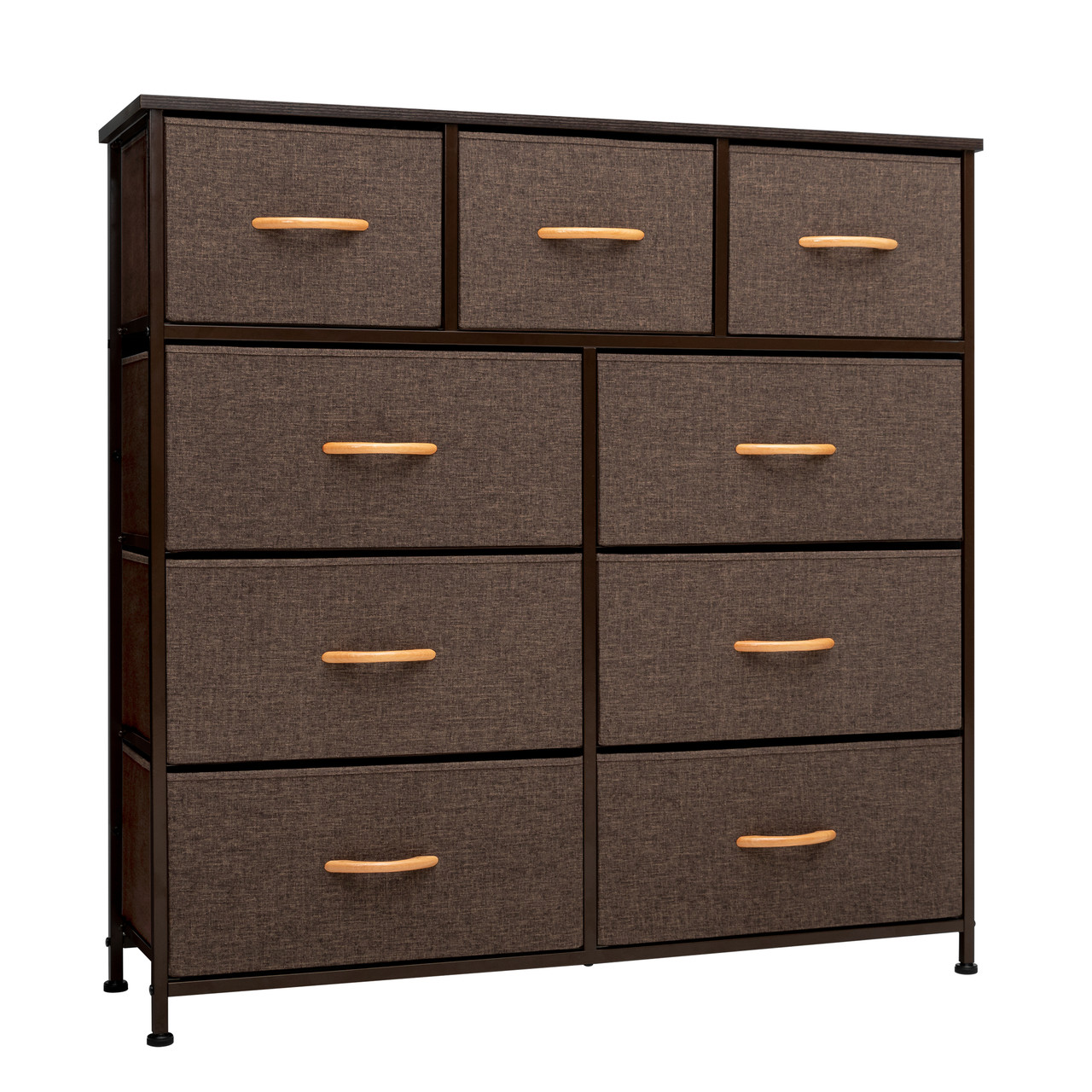 Details about   3 Drawers Home Storage Cabinet Dressers Tower Wood Top Removable Steel Brown 