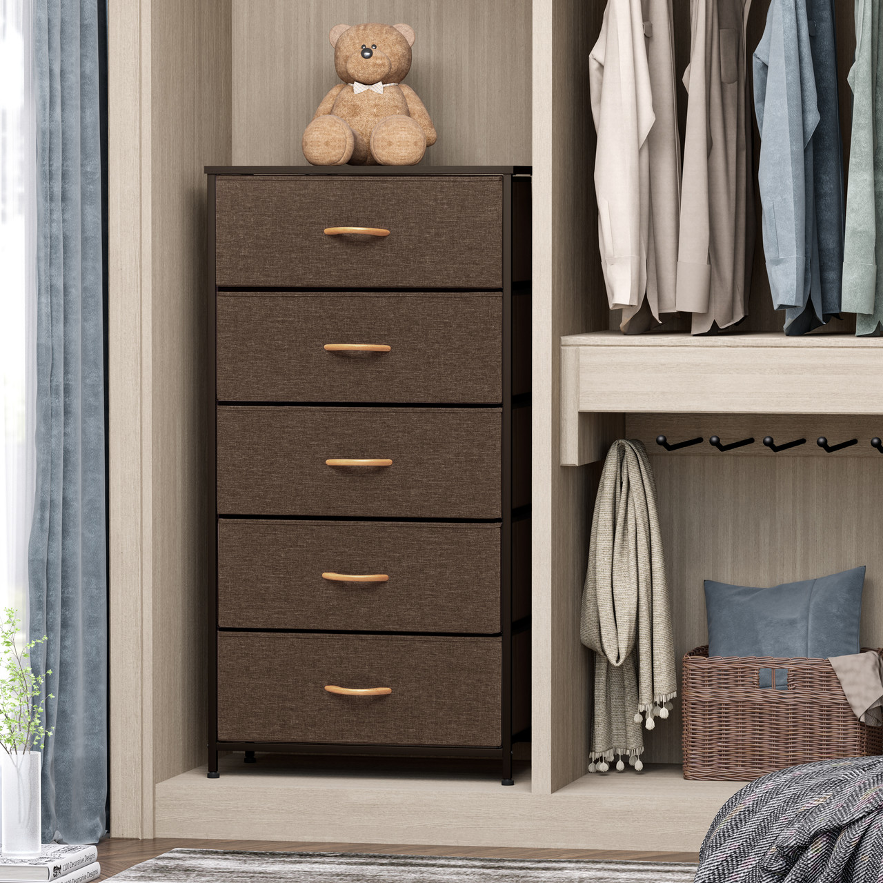 Buy Crestlive Products 7-Drawers Storage Drawers with Easy Pull Fabric Bins  in Brown at the best price of 99