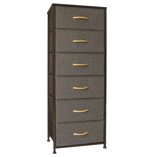 Buy Crestlive Products 6-Drawers Storage Drawers with Easy Pull Fabric Bins  in Brown at the best price of 59.99