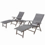 Crestlive Products 3-Piece Outdoor Chaise Lounge Chair Sets with table