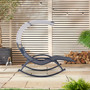 Crestlive Products Outdoor Double Chaise Lounge Chair Swing Rocking with Canopy and Pillows