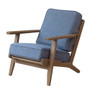 This accent chair is constructed of oak, features sturdy and durable, can hold up to 350 lbs, with retro finishing, this chair is not only stylish, but also elegant. The fabric for cushions is also high quality, last long and durable too. Easy assembly is required for this lounge chairs. You will get all hardware and tools when package arrive, and you only need to spend a few minutes for assembly. Each leg end has a plastic cap, in this way, if chair is uneven when assembled, you can use a knife to cut the cap till the chair is even. With a stylish, compact design, this accent chair will be perfect for indoor, home, porch, yard, deck, balcony, etc.