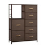 Crestlive Products 7-Drawers Dresser Vertical Storage Chest -Sturdy Steel Frame, Wood Top, Easy Pull Fabric Bins, Wood Handles - Organizer Unit for Bedroom, Hallway, Entryway, Closets