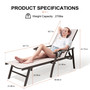 Crestlive Products 1-Piece Outdoor Adjustable Chaise Lounge Chair for Patio, Beach, Yard, Pool