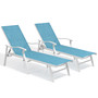 Crestlive Products 2-Piece Outdoor Adjustable Chaise Lounge Chair for Patio, Beach, Yard, Pool