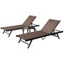 Crestlive Products 3-Piece Adjustable Chaise Lounge Chair Set with Table