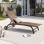 Crestlive Products 1-Piece Outdoor Adjustable Chaise Lounge Chair with Wheels