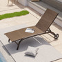 Crestlive Products 1-Piece Outdoor Adjustable Chaise Lounge Chair with Wheels