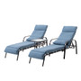 Adjustable Chaise Lounge Chair with Cushion & Pillow and Table Set