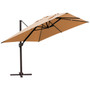 Crestlive Products Patio Cantilever Umbrella, 10x10 FT Outdoor Offset Umbrella, Square Hanging Large Umbrella for Pool, Deck, Garden, Yard w/ Heavy-Duty Aluminum Frame 500H Fadesafe Canopy, 360 Degree Rotating