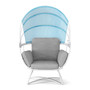 Outdoor Indoor Egg Chair with Folding Canopy, All Weather Aluminum Lounge Chair with Cushion & Sun Shade Cover