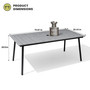 Patio Dining Table Aluminum Frame Wood-Like Bistro Rectangular Table Outdoor Furniture
