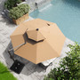 11.5 ft Cantilever Umbrella, Aluminum Patio Offset Umbrella, Double Top Round Deluxe Outdoor Sun Umbrella
