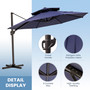 11.5 ft Cantilever Umbrella, Aluminum Patio Offset Umbrella, Double Top Round Deluxe Outdoor Sun Umbrella