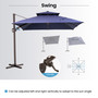 9 10 11 12ft cantilever umbrella patio beach base outdoor table stand lights shade sun replacement hole solar canopy large offset pool clearance sunbrella hampton bay outside deck parasol hanging furniture rain square cover garden water sand round