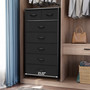 Crestlive Products 7-Drawers Dresser Vertical Storage Chest -Sturdy Steel Frame, Wood Top, Easy Pull Fabric Bins, Wood Handles - Organizer Unit