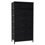 Crestlive Products 7-Drawers Dresser Vertical Storage Chest -Sturdy Steel Frame, Wood Top, Easy Pull Fabric Bins, Wood Handles - Organizer Unit