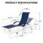 Crestlive Products Reclining Chair Aluminum Adjustable Outdoor Lounge Chair with Armrests