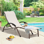Crestlive Products Reclining Chair Aluminum Adjustable Outdoor Lounge Chair with Armrests