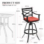 2Pcs  Patio Bar Stools Set Outdoor Cast Aluminum Swivel Stools All Weather Furniture Dining Chair