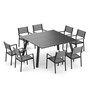 9-Piece Extendable Aluminum Outdoor Patio Dining Chair Set