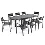 Crestlive Products 9-Piece Aluminum Outdoor Patio Dining Chairs & Expandable  Table Set in Dark Gray - Seating 6-8 People