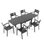 Crestlive Products 7-Piece Aluminum Outdoor Patio Dining Chairs & Expandable  Table Set in Dark Gray - Seating 6-8 People